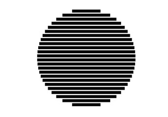 Icono de un círculo hecho de trazos negros paralelos.