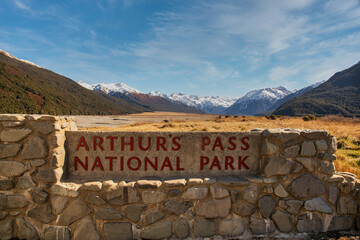 Rural grassland scenery of Arthurs pass one of the main alpine passes through the Southern alps