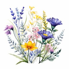 Fototapeta na wymiar Aquarell Illustration Wildblumenstrauß