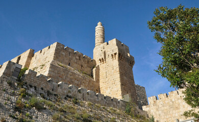 Tower of David and city wall, Jerusalem, Israel