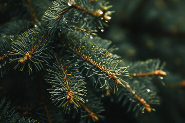 a close up image of a pine tree branch