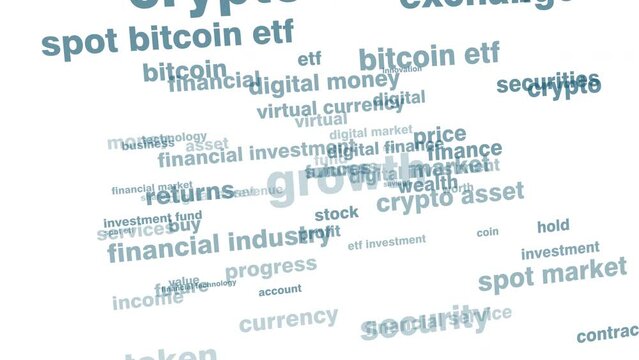 Cryptocurrency market spot bitcoin etf investment on white background offers low fee opportunity for financial industry growth and success in virtual currency exchange traded fund market