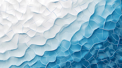 An abstract background featuring an white and blue background, in the style of mosaic-like forms - obrazy, fototapety, plakaty