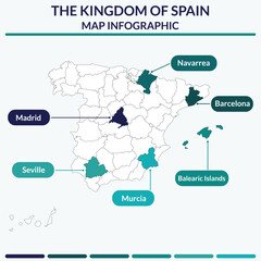 Infographic of Spain map. Infographic map