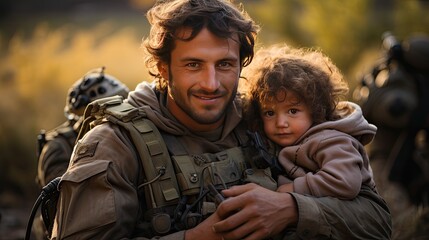 soldier with saved baby on his hands