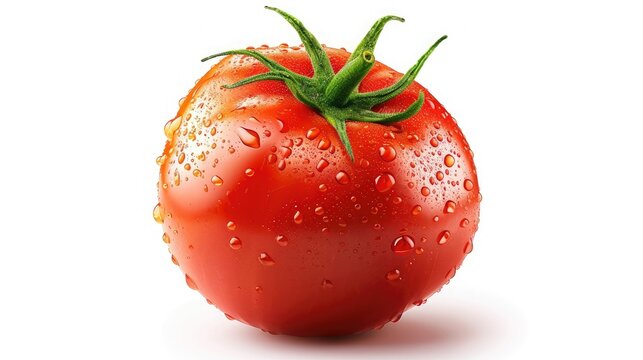 Tomato. Tomato with drops isolated.