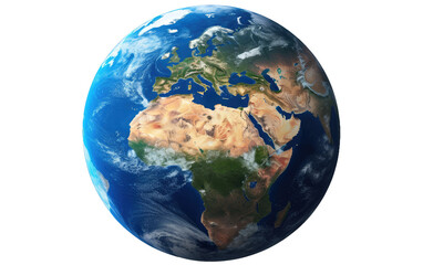 Planet earth globe from space, Earth globe isolated on transparent background.