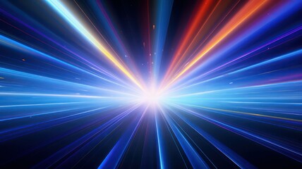 Blue and red radiant laser lights background created with Generative AI