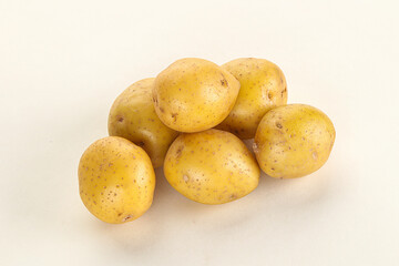 Raw young baby potato heap