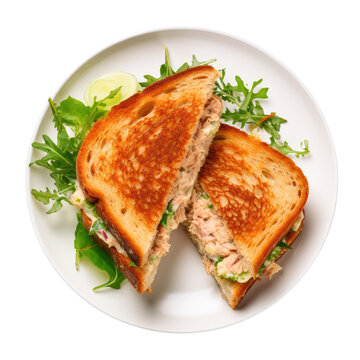 A Tuna Sandwich Isolated On A Transparent Background 