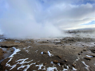 A view of a Geysir in Iceland