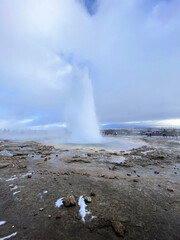 A view of a Geysir in Iceland