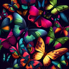 Bufterflies pattern, colorful, dynamic color, a lots of bufterflies