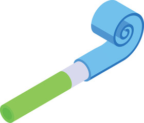 Party blower icon isometric vector. Happy celebration party. Carnival cone
