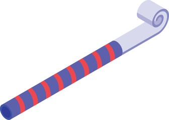 Scroll party blower icon isometric vector. Toy accessory. Celebration gift