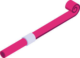 Noise maker icon isometric vector. Party blower. Roll colored gift