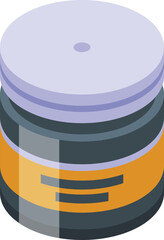 Baby cream jar icon isometric vector. Lotion powder. Sanitary rear end