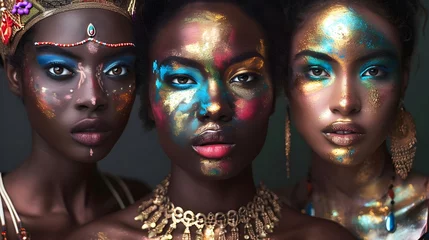 Zelfklevend Fotobehang women in carnival masks © Logo Artist