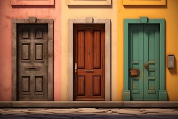 Fototapeta na wymiar Animation of contrasting doors. Generative AI