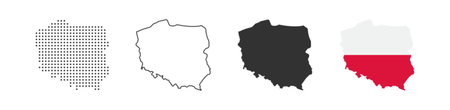 Fototapeta Poland map icon. Poland border. Country flag sign. Europe geography. Vector illustration.