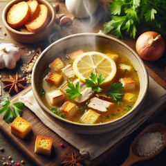 Chicken and lemon soup