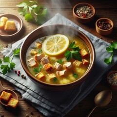 Chicken and lemon soup
