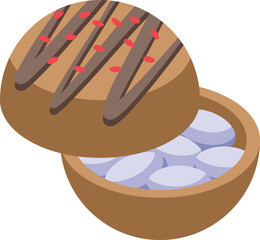 Chocolate cream food icon isometric vector. Autumn gourmet. Choco bakery