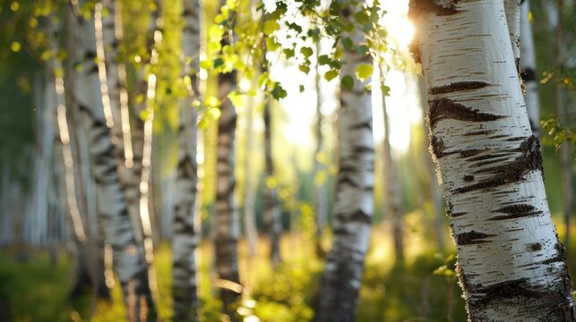  the sun shines through the trees in a grove of birch trees in a grove of birch trees in a grove of birch trees in a grove in the forest.