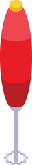 Electric handle mixer icon isometric vector. Ice milk cocktail. Dalgona coffee