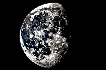 the moon in outer space. Generative AI