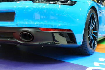 Exhilarating Emissions Sport Car Exhaust Pipe Close-Up