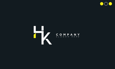 HK Alphabet letters Initials Monogram logo KH, H and K