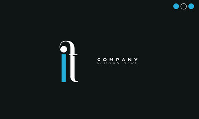 IT Alphabet letters Initials Monogram logo TI, I and T