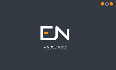 EN Alphabet letters Initials Monogram logo NE, E and N