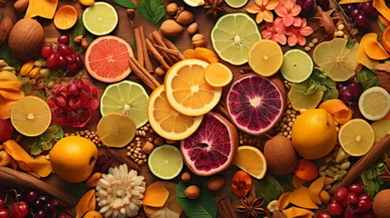 Foto op Canvas Mix of various tropical dried fruits © Mehran