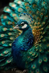 peacock with feathers © Karim