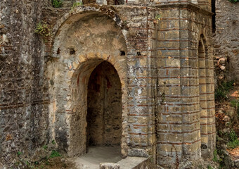 Naklejka premium The beautiful Byzantine archaeological site of Mystras in Peloponnese, Greece, a UNESCO site