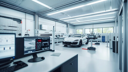 Facilidade de testes com equipamentos automatizados realizando controle de qualidade em componentes automotivos garantindo altos padrões de fabricação