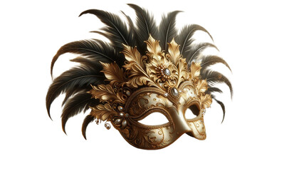 carnival venician mask, on a transparent backgraund, generative AI