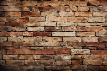 Background with a pattern of an old red brick wall. Generated by artificial intelligence