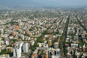 Fototapeta na wymiar Santiago, Chile, October 22, 2023, city view showing the architecture of the buildings and houses