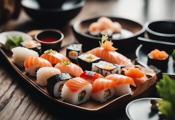Delicious fresh sushi set