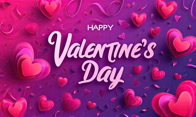 happy valentine day wallpaper with lots of heart shaped hearts Generative AI - Powered by Adobe