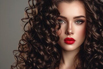 Fototapeta premium Gorgeous woman with stunning hair and makeup