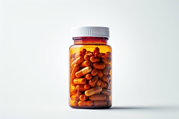 bottle of  prescription pills isolated on white background