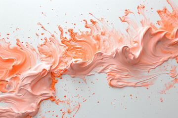 liquid abstract background,peach-white palette,splashes arranged diagonally across the image,the basis for the banner,the concept of creative design and advertising