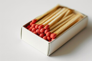 Isolated white background box for matches