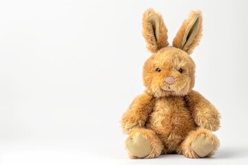 Obraz premium Plush bunny toy on white surface