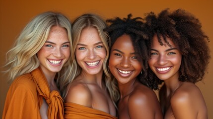 Group of Beautiful Women Standing Together