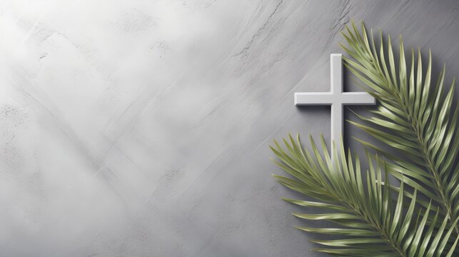 Cross and palm background. Palm sunday background